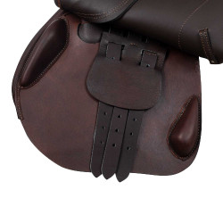 Silla de salto Roma con armazón de madera y cuero doble Acavallo Marrón oscuro Marr&amp;amp;amp;oacute;n