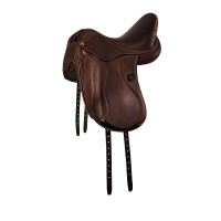 Silla de doma Mantegna con tacos largos Acavallo Marrón oscuro Marr&amp;amp;amp;oacute;n