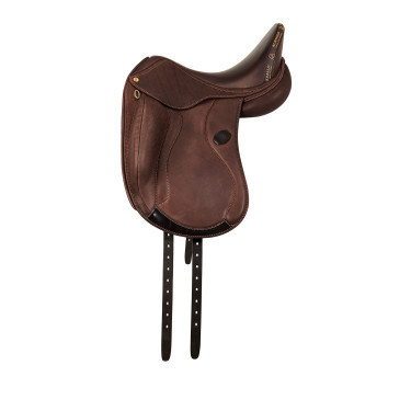 Silla de doma Mantegna con tacos largos Acavallo Marrón oscuro Marr&amp;amp;amp;oacute;n