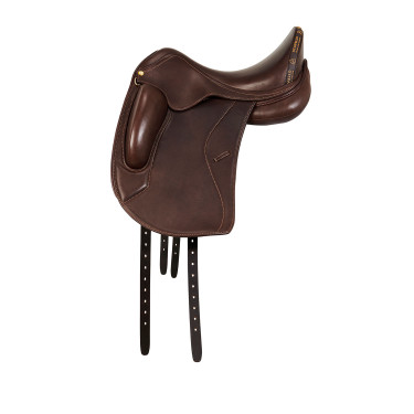 Silla de doma Leonardo con paneles de lana Acavallo Marrón oscuro Marr&amp;amp;amp;oacute;n