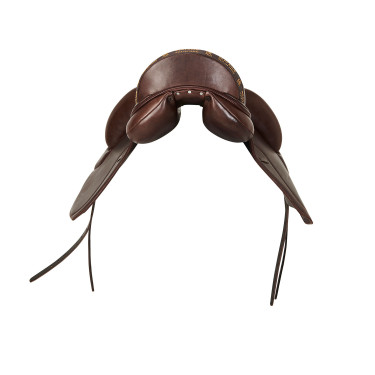 Silla de doma Leonardo con paneles de lana Acavallo Marrón oscuro Marr&amp;amp;amp;oacute;n