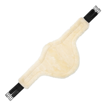 Cincha bavette de salto de cuero con lana sintética desmontable Acavallo Cincha bavette de salto de cuero con lana sintética desmontable Acavallo