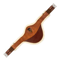 Cincha bavette de salto de cuero con lana sintética desmontable Acavallo Coñac Marrón Cincha bavette de salto de cuero con lana sintética desmontable Acavallo Coñac Marrón