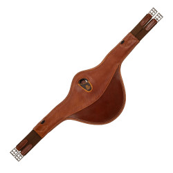 Cinchuelo anatómico para salto de cuero y gel Acavallo Coñac Marrón
