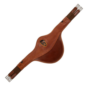 Cinchuelo anatómico para salto de cuero y gel Acavallo Coñac Marrón
