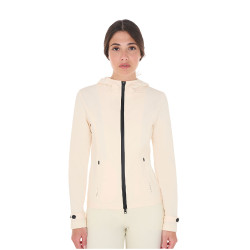 Chaqueta softshell entallada con cremallera cortaviento para mujer Equestro Blanco antiguo Beige
