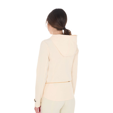 Chaqueta softshell entallada con cremallera cortaviento para mujer Equestro Blanco antiguo Beige