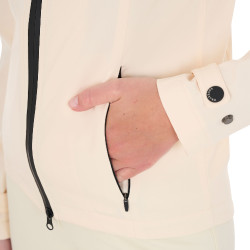 Chaqueta softshell entallada con cremallera cortaviento para mujer Equestro Blanco antiguo Beige