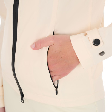 Chaqueta softshell entallada con cremallera cortaviento para mujer Equestro Blanco antiguo Beige