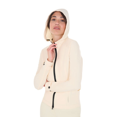 Chaqueta softshell entallada con cremallera cortaviento para mujer Equestro Blanco antiguo Beige