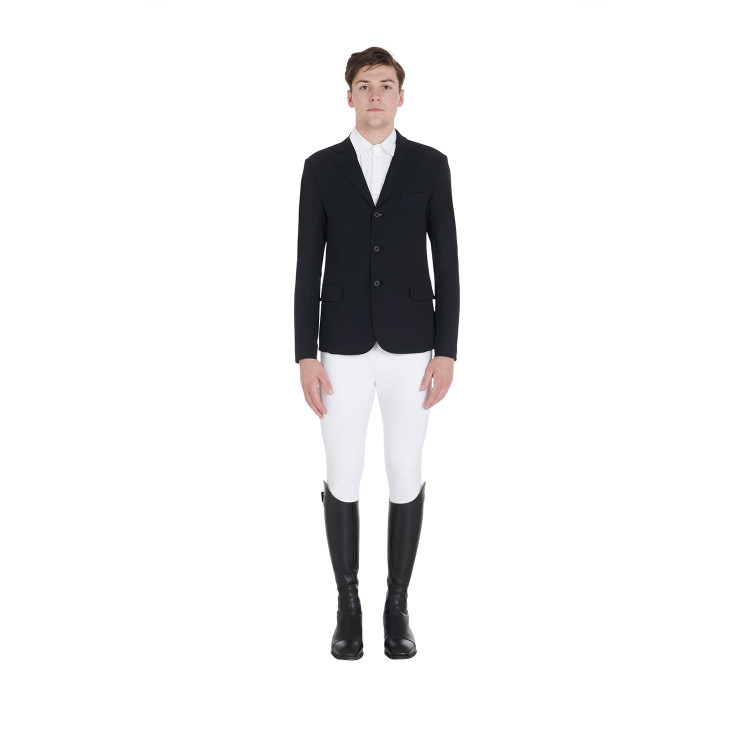 Chaqueta de competición perforada para hombre en tejido técnico Equestro Chaqueta de competición perforada para hombre en tejido técnico Equestro