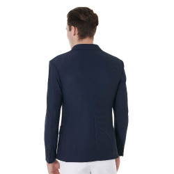 Chaqueta de concurso perforada hombre 3 botones Equestro Marino Azul marino