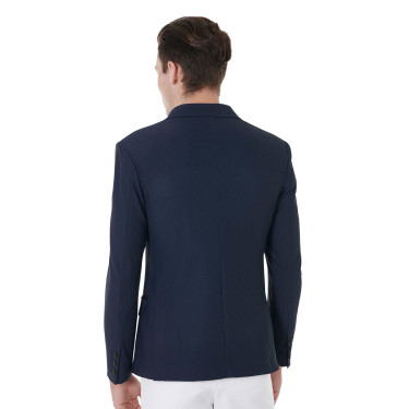 Chaqueta de concurso perforada hombre 3 botones Equestro Marino Azul marino