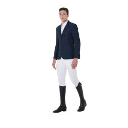 Chaqueta de concurso perforada hombre 3 botones Equestro Marino Azul marino