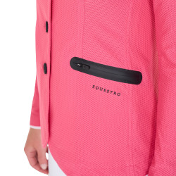 Chaqueta de concurso perforada para mujer con 4 botones Equestro Madreselva Rosa