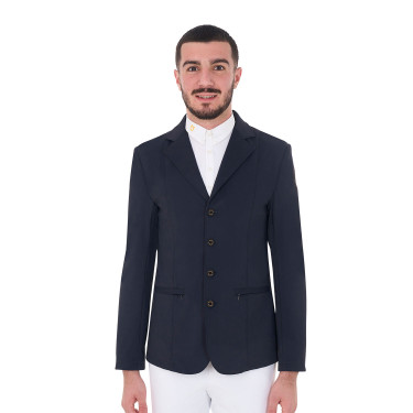Chaqueta de concurso para hombre con logotipo bordado en contraste Equestro Americana marina Azul marino