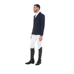 Chaqueta de concurso para hombre con logotipo bordado en contraste Equestro Americana marina Azul marino