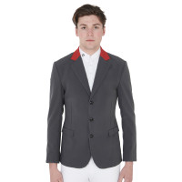 Chaqueta de concurso hombre 3 botones Elegance Equestro Gris / burdeos Chaqueta de concurso hombre 3 botones Elegance Equestro Gris / burdeos