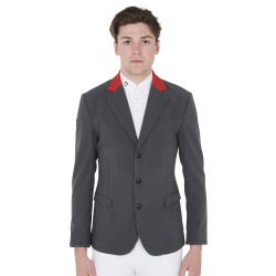 Chaqueta de concurso hombre 3 botones Elegance Equestro Gris / burdeos Chaqueta de concurso hombre 3 botones Elegance Equestro Gris / burdeos