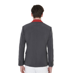 Chaqueta de concurso hombre 3 botones Elegance Equestro Gris / burdeos Chaqueta de concurso hombre 3 botones Elegance Equestro Gris / burdeos