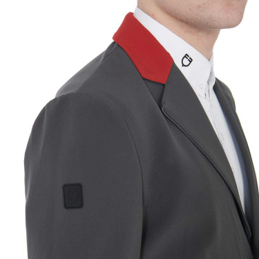 Chaqueta de concurso hombre 3 botones Elegance Equestro Gris / burdeos Chaqueta de concurso hombre 3 botones Elegance Equestro Gris / burdeos