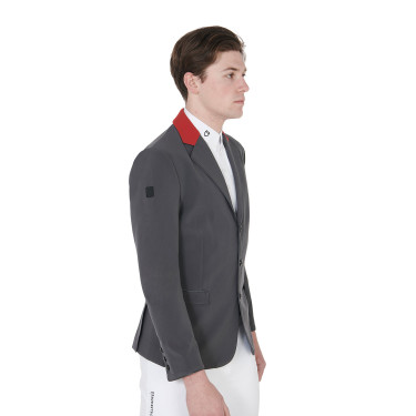 Chaqueta de concurso hombre 3 botones Elegance Equestro Gris / burdeos Chaqueta de concurso hombre 3 botones Elegance Equestro Gris / burdeos