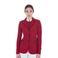 Chaqueta de concurso para mujer en tejido técnico elástico Equestro Scooter Beige