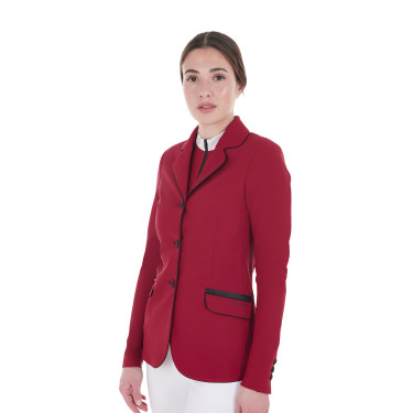 Chaqueta de concurso para mujer en tejido técnico elástico Equestro Scooter Beige