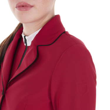 Chaqueta de concurso para mujer en tejido técnico elástico Equestro Scooter Beige