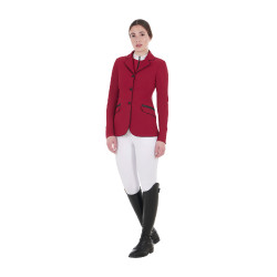 Chaqueta de concurso para mujer en tejido técnico elástico Equestro Scooter Beige