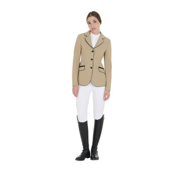 Chaqueta de concurso para mujer en tejido técnico elástico Equestro Chaqueta de concurso para mujer en tejido técnico elástico Equestro