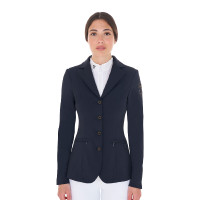 Chaqueta de concurso para mujer con logo bordado en contraste Equestro Americana marina Azul marino Chaqueta de concurso para mujer con logo bordado en contraste Equestro Americana marina Azul marino
