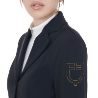 Chaqueta de concurso para mujer con logo bordado en contraste Equestro Marino Azul marino