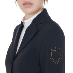 Chaqueta de concurso para mujer con logo bordado en contraste Equestro Marino Azul marino