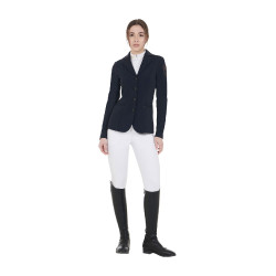 Chaqueta de concurso para mujer con logo bordado en contraste Equestro Marino Azul marino