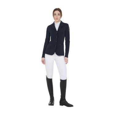 Chaqueta de concurso para mujer con logo bordado en contraste Equestro Marino Azul marino