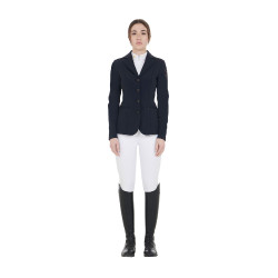 Chaqueta de concurso para mujer con logo bordado en contraste Equestro Marino Azul marino