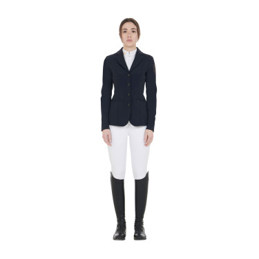 Chaqueta de concurso para mujer con logo bordado en contraste Equestro Marino Azul marino