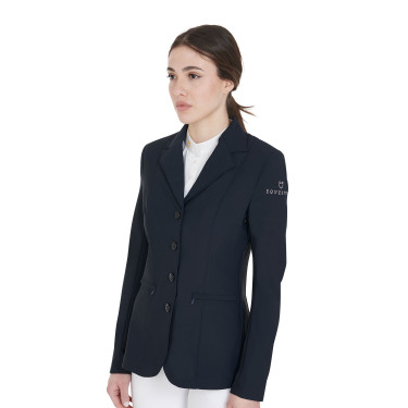 Chaqueta de concurso para mujer con corte anatómico de 4 botones Active Equestro Marino Azul marino