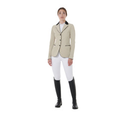 Chaqueta de concurso de 3 botones para mujer Elegance Equestro Oxford tostado Rosa Chaqueta de concurso de 3 botones para mujer Elegance Equestro Oxford tostado Rosa