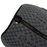 Alfombra de salto de lycra con agarre de gel y parte inferior de fibra de bambú Acavallo Humo dorado / negro Gris
