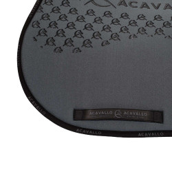 Alfombra de salto de lycra con agarre de gel y parte inferior de fibra de bambú Acavallo Humo dorado / negro Gris