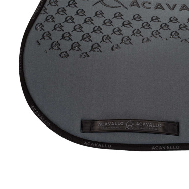 Alfombra de salto de lycra con agarre de gel y parte inferior de fibra de bambú Acavallo Humo dorado / negro Gris