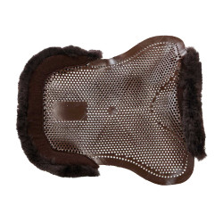 Amortiguador de gel para pony con corte y ribete de piel de oveja Classic Acavallo Marrón / marrón Marr&amp;amp;amp;oacute;n