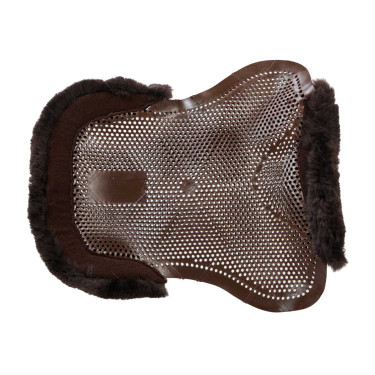 Amortiguador de gel para pony con corte y ribete de piel de oveja Classic Acavallo Marrón / marrón Marr&amp;amp;amp;oacute;n