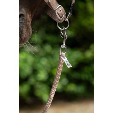 Longe Carlotta con mosquetón HKM Gris pardo Marrón Longe Carlotta con mosquetón HKM Gris pardo Marrón