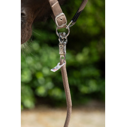 Longe Carlotta con mosquetón antipánico HKM Gris pardo Marrón Longe Carlotta con mosquetón antipánico HKM Gris pardo Marrón