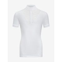 Polo de concurso Eva LeMieux Young Rider de manga corta Blanco modelo antiguo
