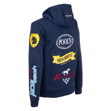 Sudadera con Capucha Unisex Multilogo Pool's Marino Azul marino