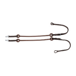 Riendas Elásticas de Cuero con Correas de Goma Umbria Equitazione Marrón oscuro Marr&amp;oacute;n